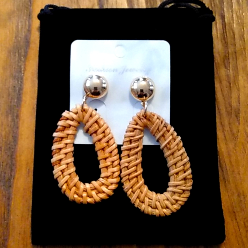 Rattan Teardrop Earrings